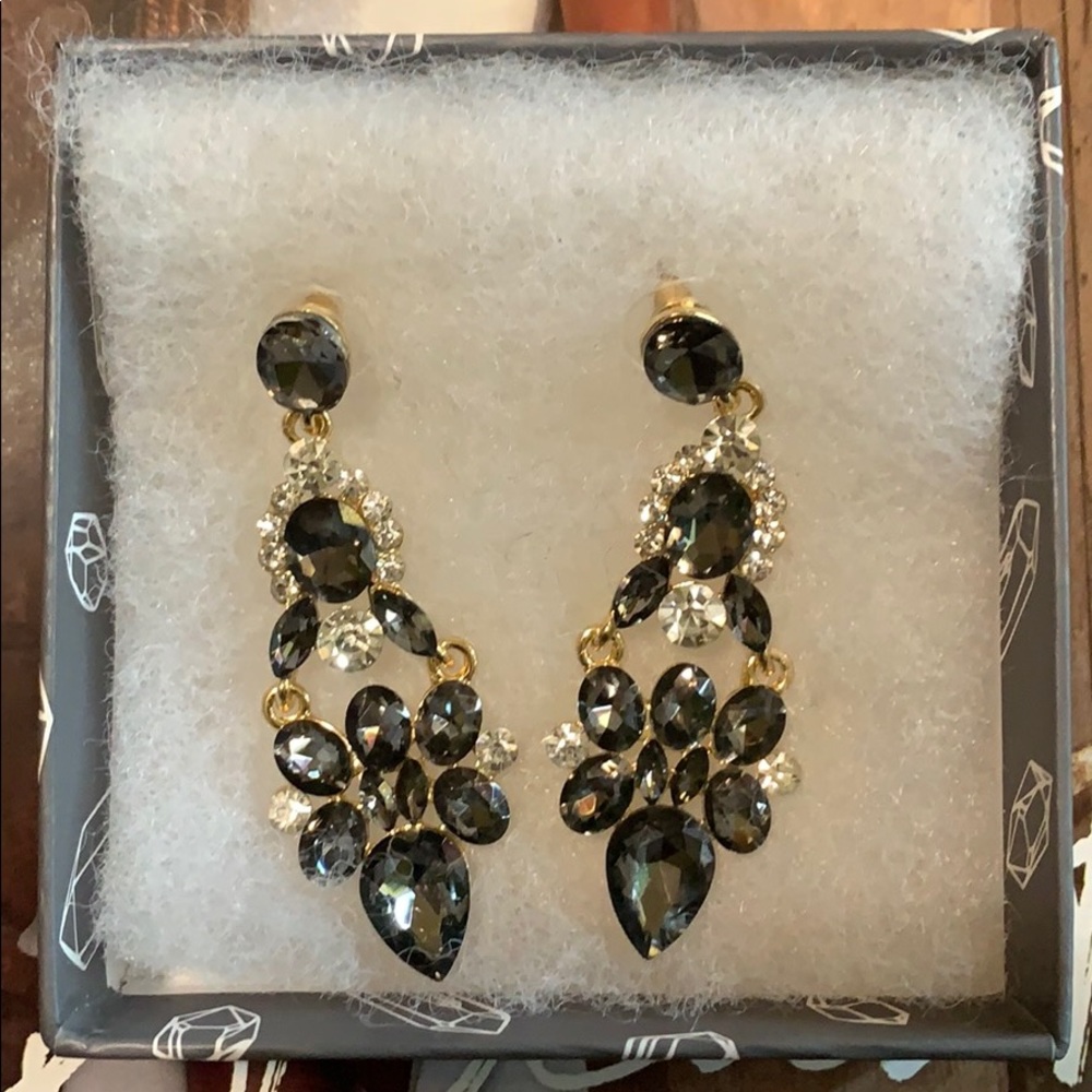 Clear and Gold Dangling Earrings